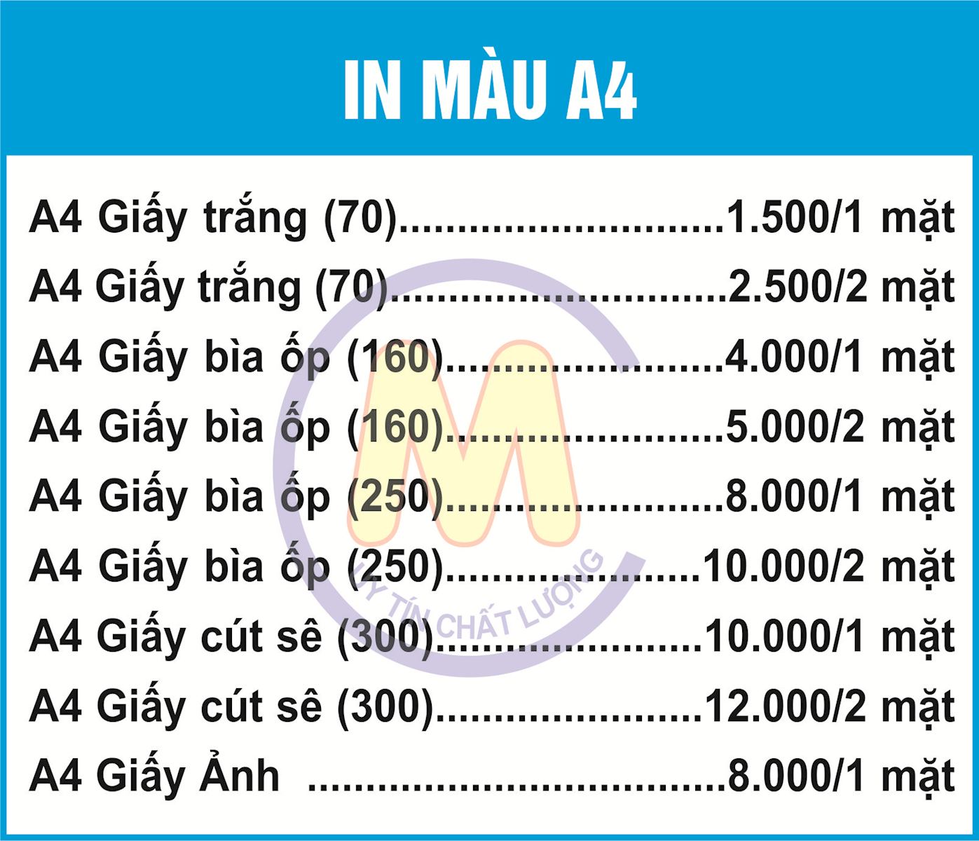Dịch Vụ In Màu A4 Đẹp Lấy Ngay Giá Rẻ Uy Tín Tại In Minh Cường
