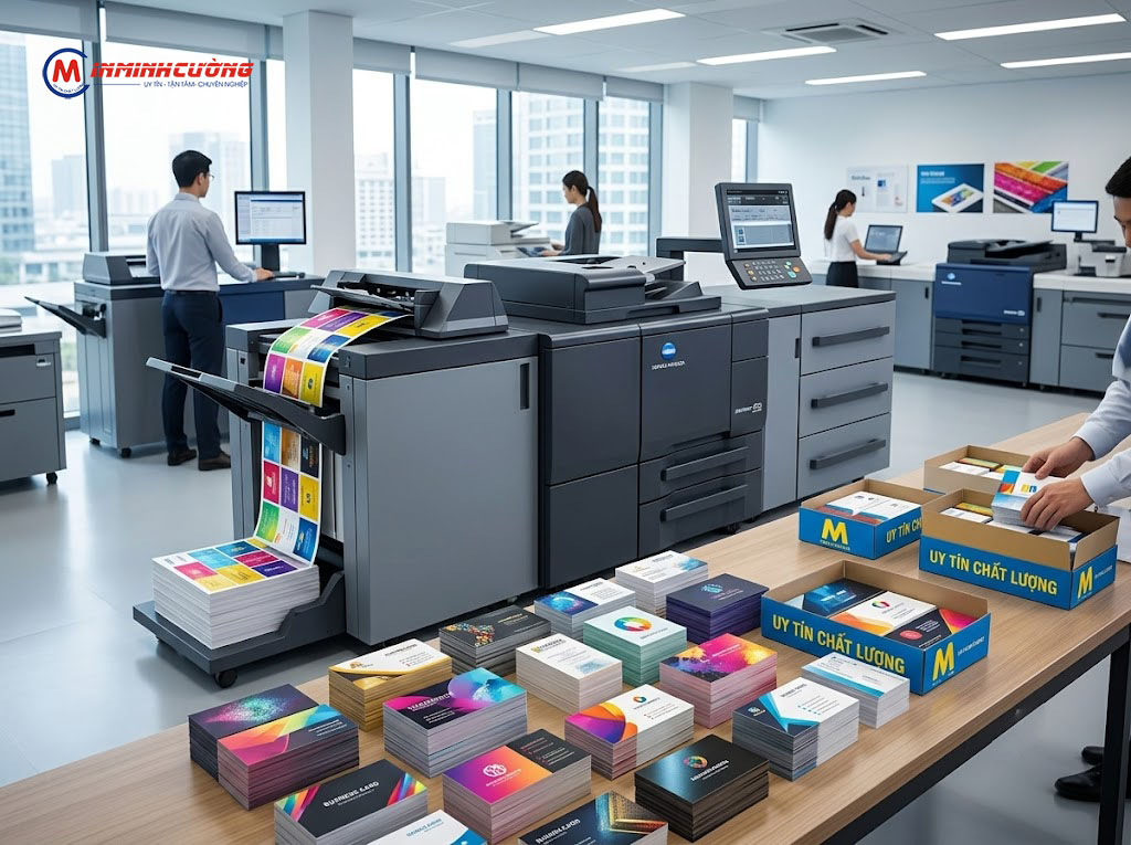 dịch vụ in card bằng máy konica - in minh cường