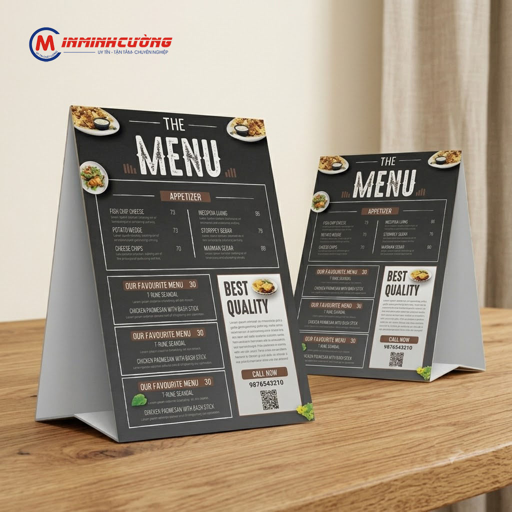 In thực đơn - Menu